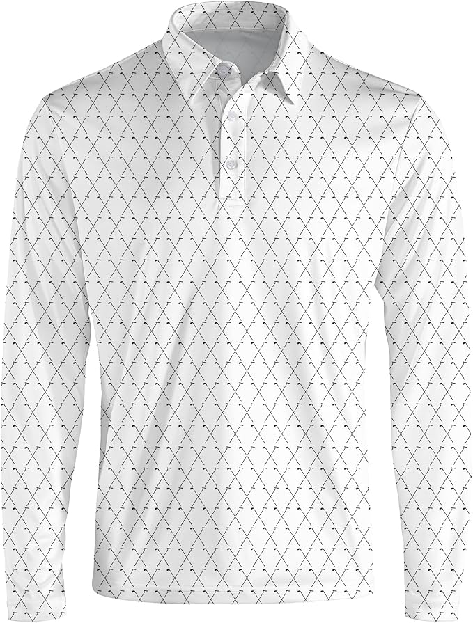Men's Long Sleeve Golf Shirt Quick Dry 3 Button Work Fishing Outdoor Casual - Image 3