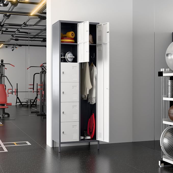 METAN Metal Locker for School Office Gym Bedroom, 8 Doors Steel Storage Locker - Image 8