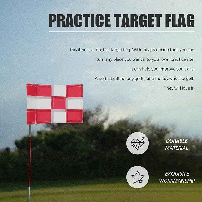 YARNOW Golfing Training Flag for Practice Court Checkered Red and White Golf - Image 4