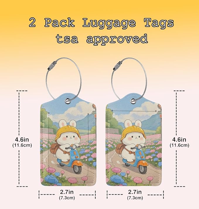 TSA Approved Luggage Tags Rabbit Riding - Image 6