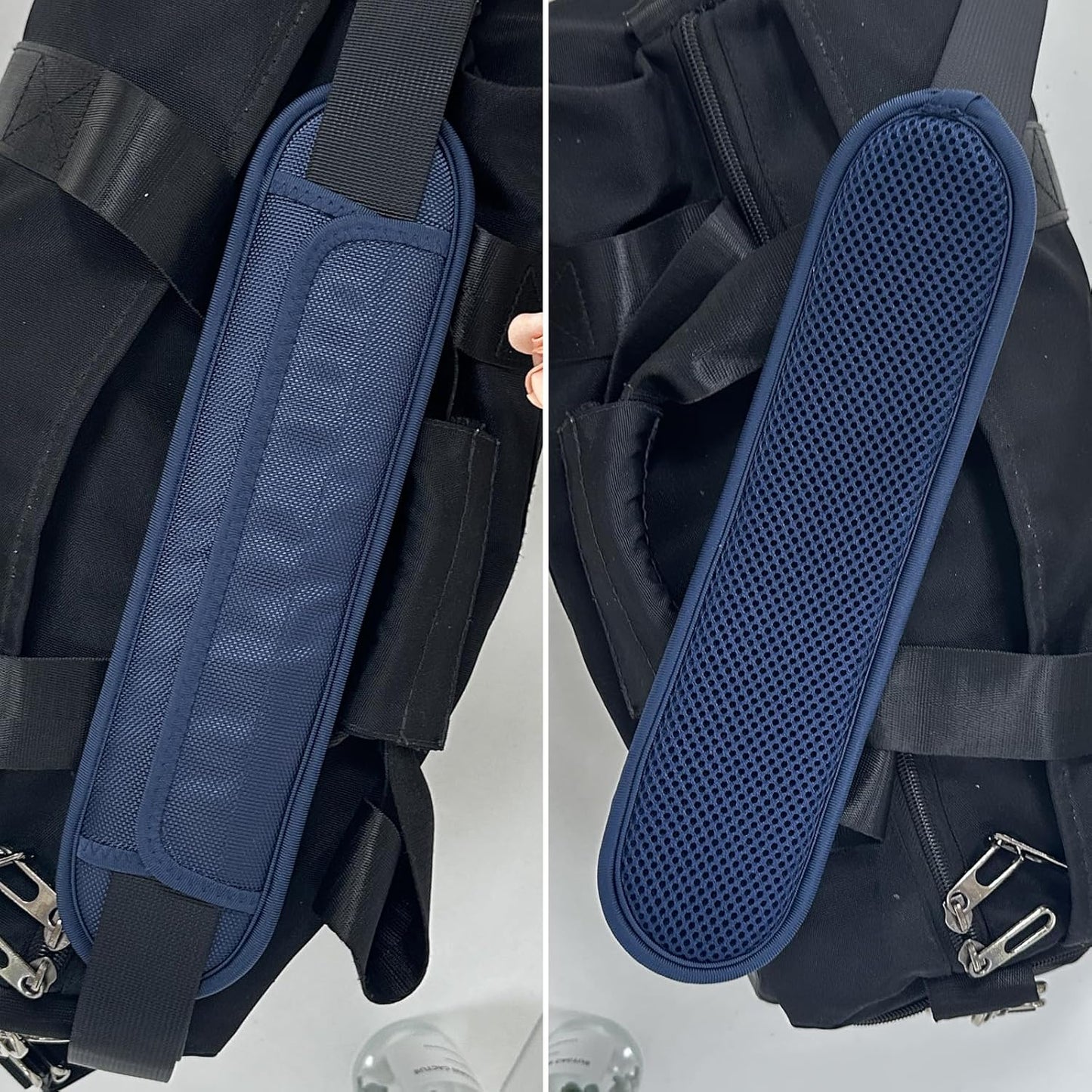 2 Pack Thick Shoulder Strap Pad, Universal Replacement, Detachable, Relieves Shoulder Pain (Sandwich Mesh - Sapphire Blue)