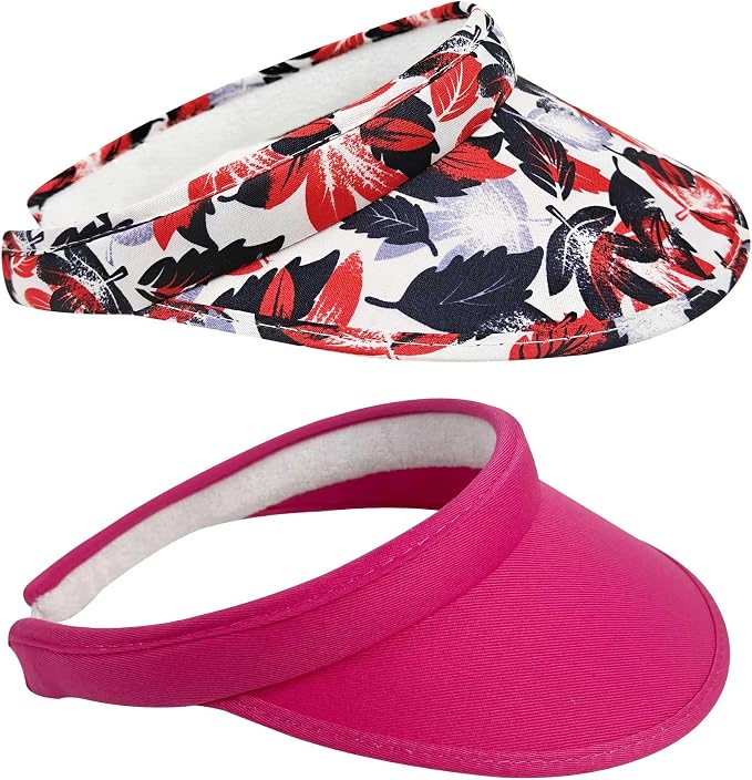 2 Pack Sun Visor Hats Women Men Clip On Wide Brim Visors Hat Outdoor Sports by kejea