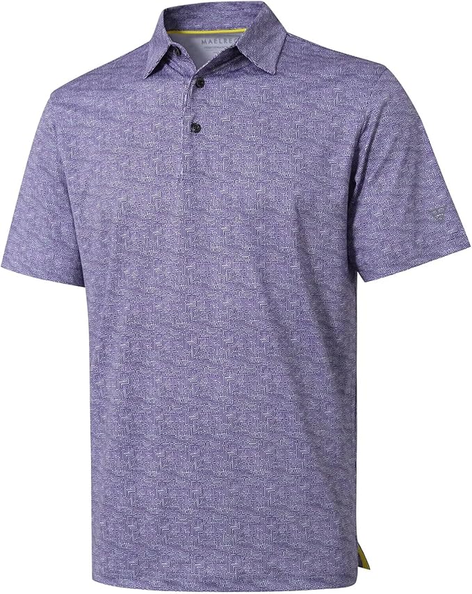 Golf Shirts for Men Dry Fit Short Sleeve Print Performance Moisture Wicking by MAELREG