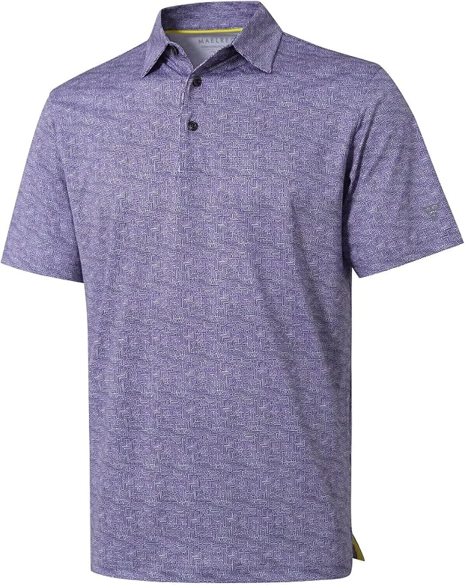 Golf Shirts for Men Dry Fit Short Sleeve Print Performance Moisture Wicking by MAELREG