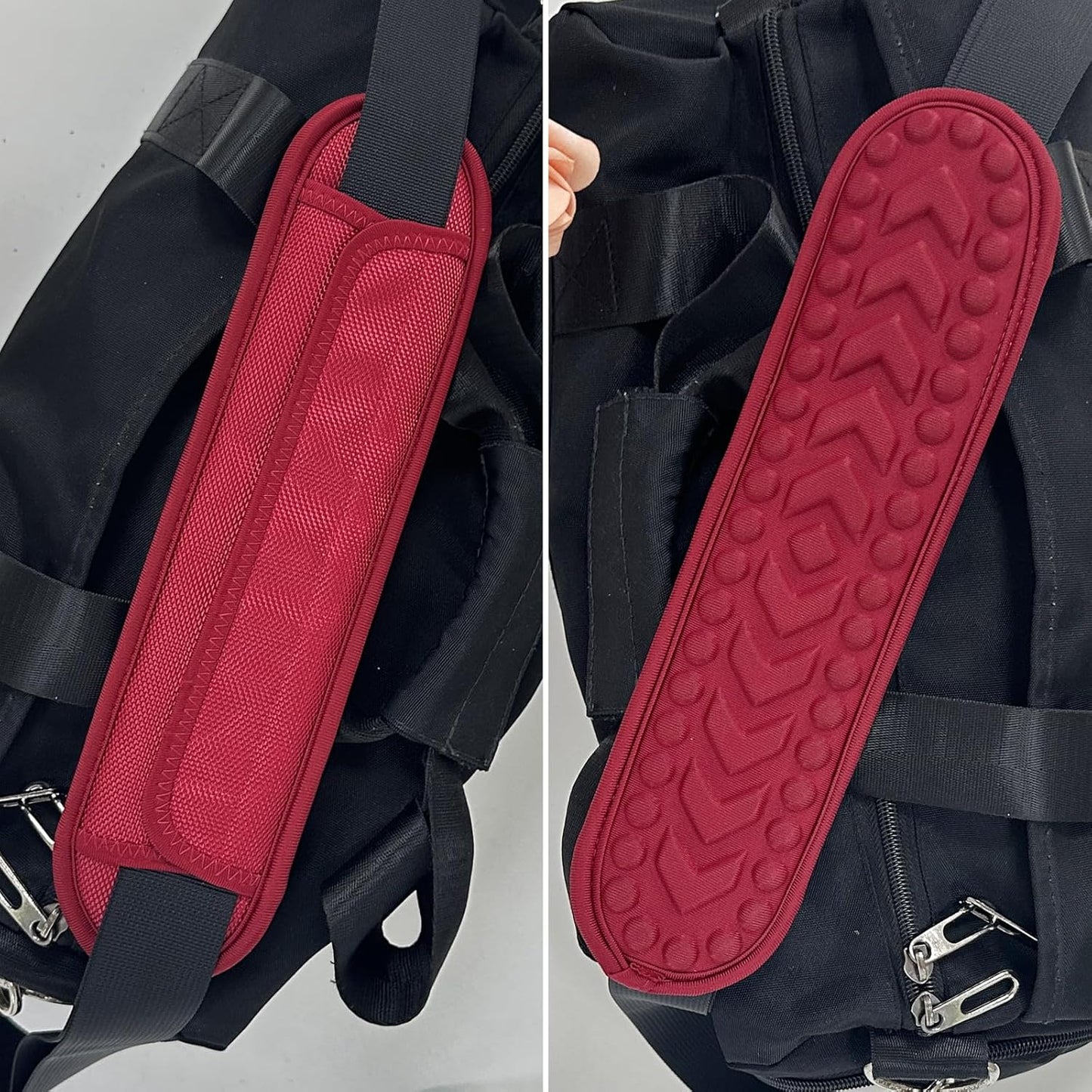 2 Pack Breathable Universal Shoulder Pad, 3D Cushion Air Backpack Strap Pads, for Shoulder Bags, Detachable Shoulder Strap Pad Pads Help Relieve Shoulder Pain(3D Air Cushion-Red)