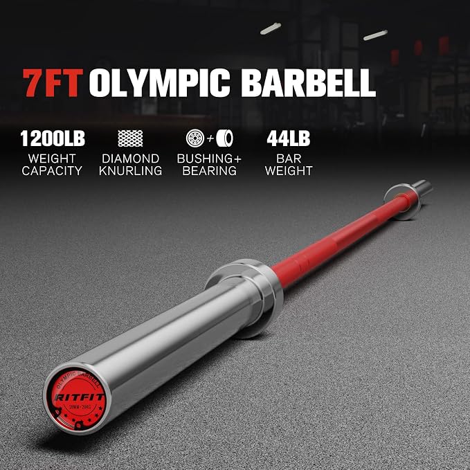 RITFIT 7FT Olympic Barbell for Strength and Weightlifting Training - Image 2