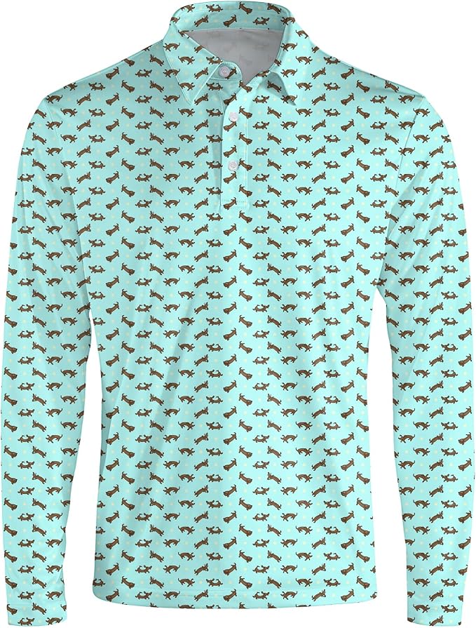Men's Long Sleeve Golf Shirt Quick Dry 3 Button Work Fishing Outdoor Casual - Image 3