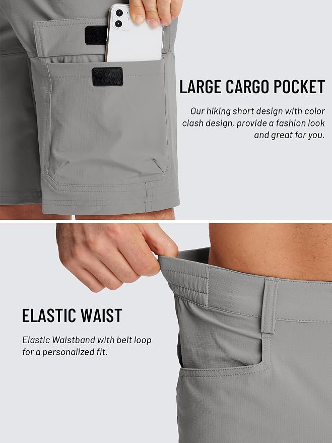 TACVASEN Men's Summer Outdoor Shorts Quick Dry Cargo Casual Work Hiking Shorts - Image 4
