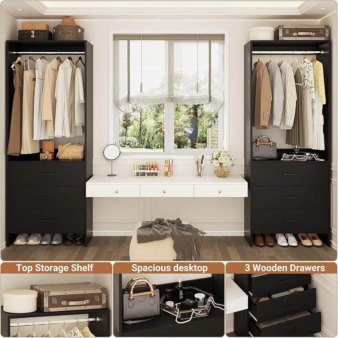 Aheaplus Closet System Closet Organizer, Wood Closet Organizer System, Walk-in - Image 3