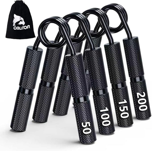 Grip Strength Trainer 4 Pack, 50LB-200LB Hand Exerciser Gripper Forearm Finger by Oblitor
