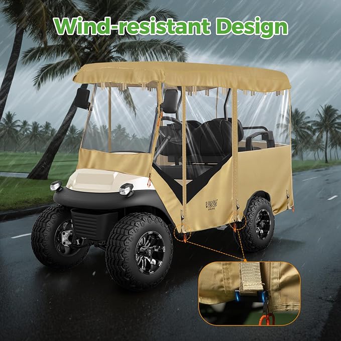 10L0L Universal Golf Cart Enclosure 86.6in 4 Passenger Fit - Image 6