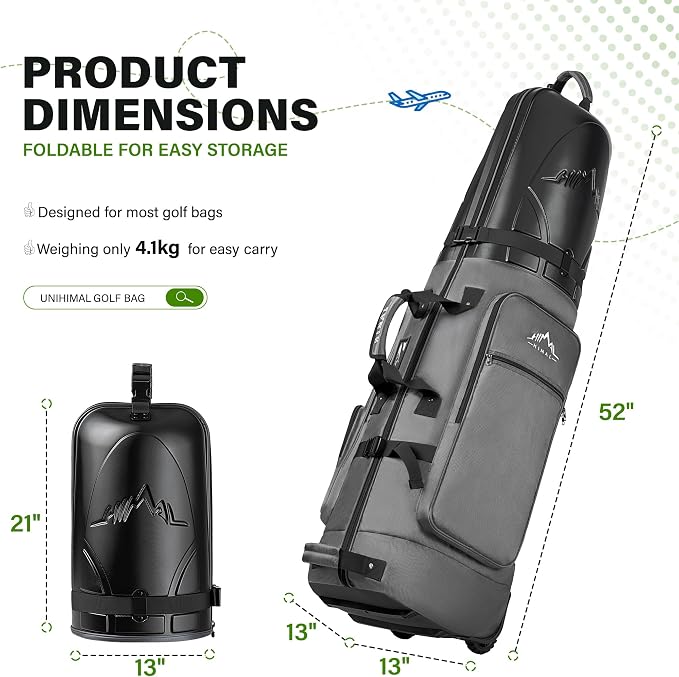 Golf Travel Bag with Hard Case Top, 1680D Heavy Duty Oxford Golf Club Travel - Image 2