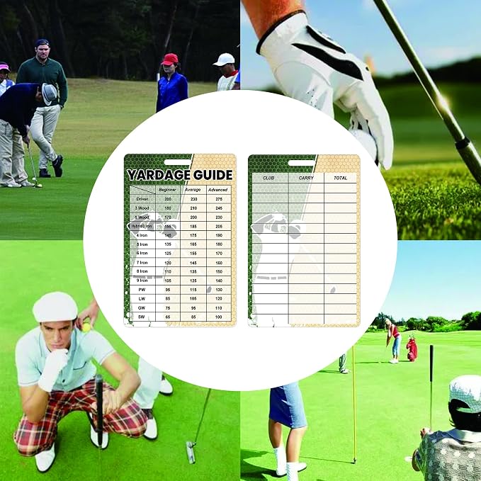 2pcs Golfers Quick Reference Distance Card Golf Club Range Estimation Cheat - Image 6