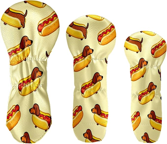 3 Pack PU Leather Golf Club Head Covers - Image 3
