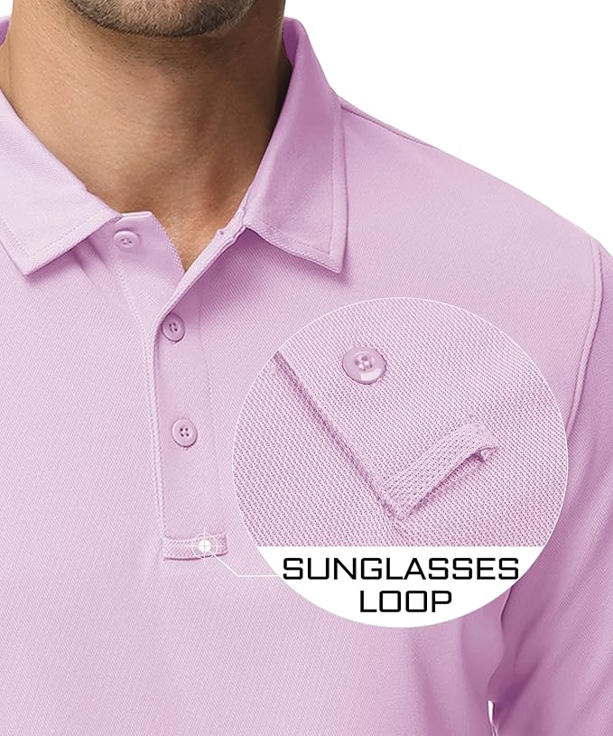 MAGCOMSEN Men's Polo Shirts 3 Button Quick Dry Performance Long Sleeve Tactical - Image 3
