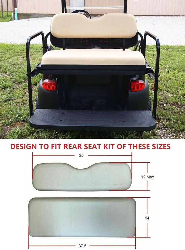Huskey Parts Company 4PCS Charcoal Gray Golf Cart Seat Cover Diamond Stitching - Image 4
