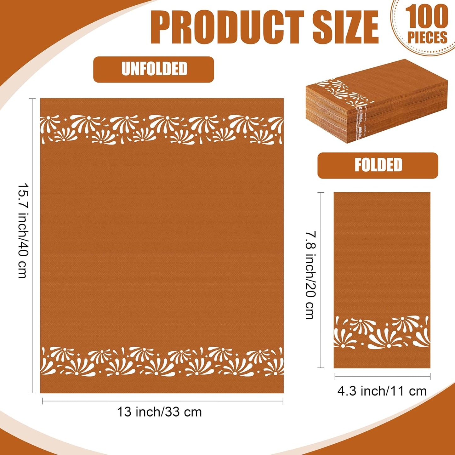 100 Pieces Cielito Lindo Napkins Platos De Barro Disposable Paper Decorative Guest Party Napkins 7.8 x 4.3 Inch Mexican Fiesta Hand Towels for Cinco De Mayo Wedding Birthday Decor