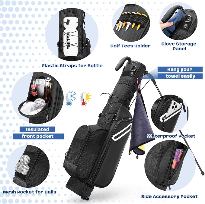 Golf Stand Bag Fit Up to 7 Clubs, Compact Design - Image 3