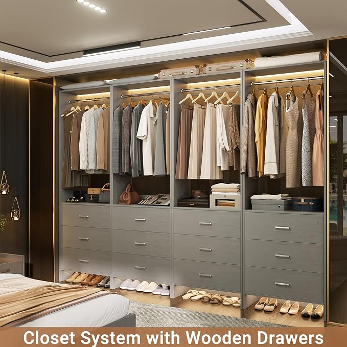Aheaplus Closet System Closet Organizer, Wood Closet Organizer System, Walk-in - Image 5