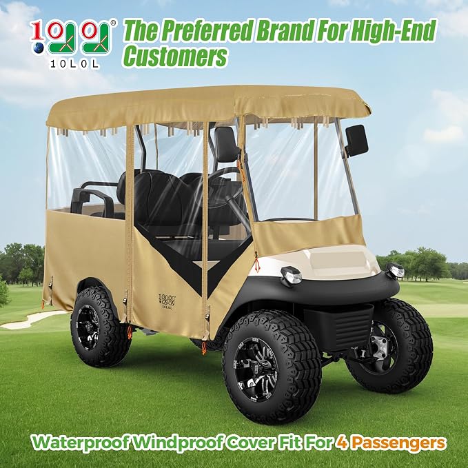 10L0L Universal Golf Cart Enclosure 86.6in 4 Passenger Fit - Image 2