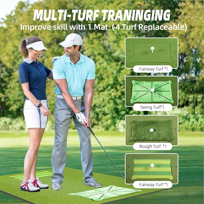 Golf Hitting Mat Indoor Outdoor, 5 * 4ft Thickened Golf Practice Mat - Image 4