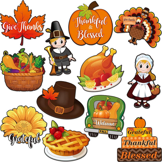 12 Pieces Thanksgiving Refrigerator Magnets Fall Magnets Autumn Holiday Magnets for Locker Fridge Home Decor (Turkey Style)
