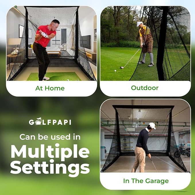 GOLFPAPI Pro Golf Practice Net – Heavy‑Duty 7.5ft & 10ft Steel Frame Hitting Net - Image 4