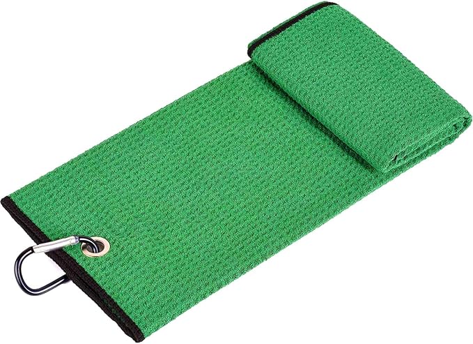 Golf Towels, Microfiber Waffle Pattern Tri-fold Golf Towel - Image 3
