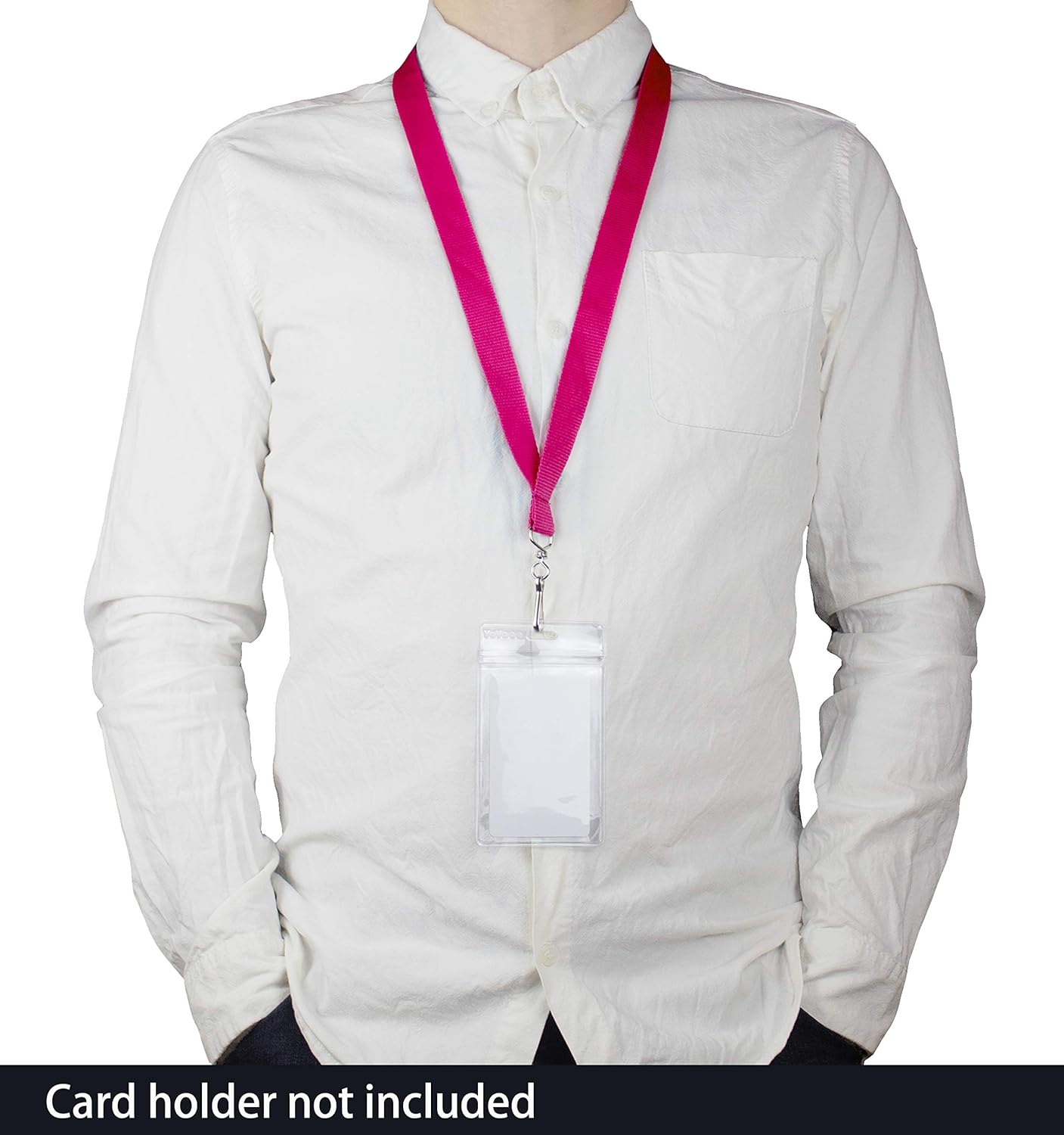 12 Pack Breakaway Lanyards, Durable Neck Straps for Schools, Office, Cruise, Rose Red