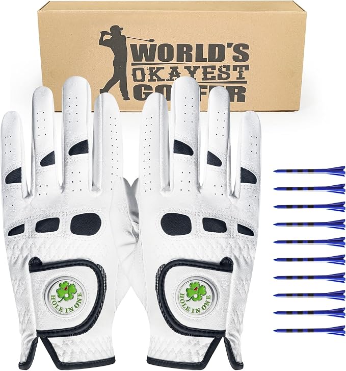 Golf Gloves Men Leather Value 1 Pair by AmySport