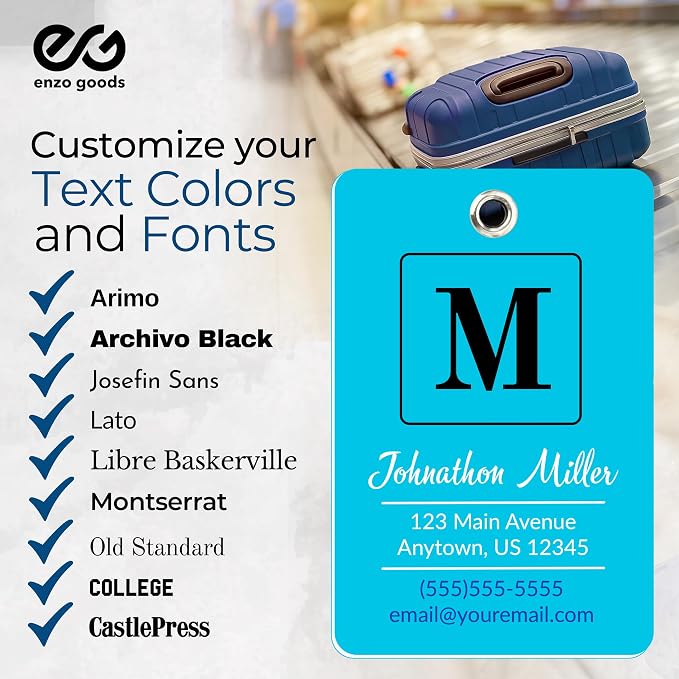 Personalized Luggage Tag | 6 Pack | Custom Luggage Tags - Image 6