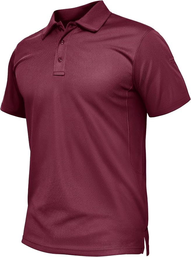 TACVASEN Mens Polo Shirt Short Sleeve Tactical Performance Collared Work Golf by TACVASEN
