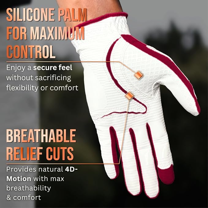 Copper Tech Golf Gloves Men Right Handed Golfer or Left Handed Golfer | Copper - Image 3