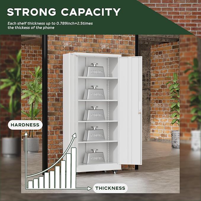 Greenvelly 73" Metal Storage Cabinet - Image 7