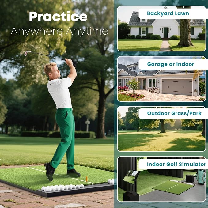Golf Hitting Mat with Ball Tray, 5x4 / 6x4 ft, 26mm / 31mm Thick, Pro & Elite - Image 8
