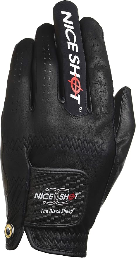 Nice Shot The Bird Men's Golf Glove in Black Cabretta Leather - Image 3