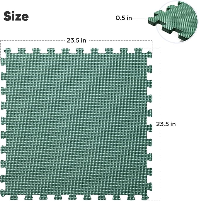 Home Gym Mat, Puzzle Exercise Mat, EVA Interlocking Foam Floor Tiles - Image 2