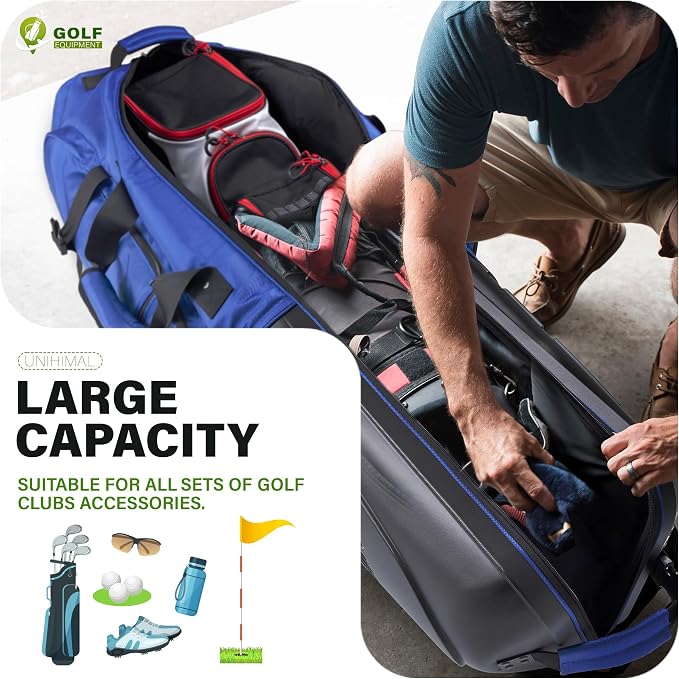Golf Travel Bag with Hard Case Top, 1680D Heavy Duty Oxford Golf Club Travel - Image 5
