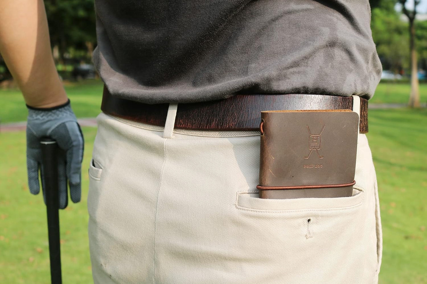 Handy Picks Leather Golf Log Book, Handmade n Refillable, Golf Log n Yardage Book Included