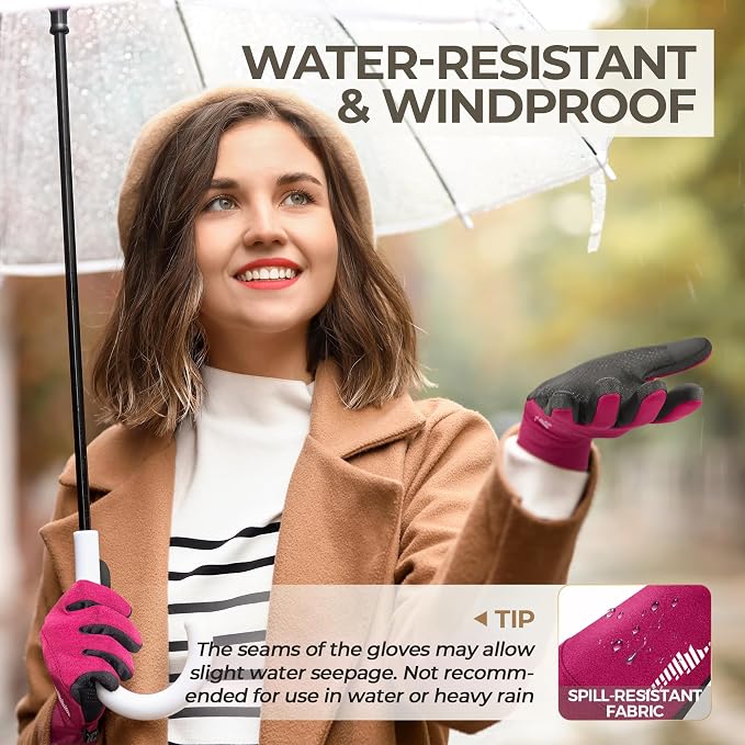 SIMARI Winter Gloves for Women, TouchScreen Water-Resistant Warm Thermal Gloves - Image 4