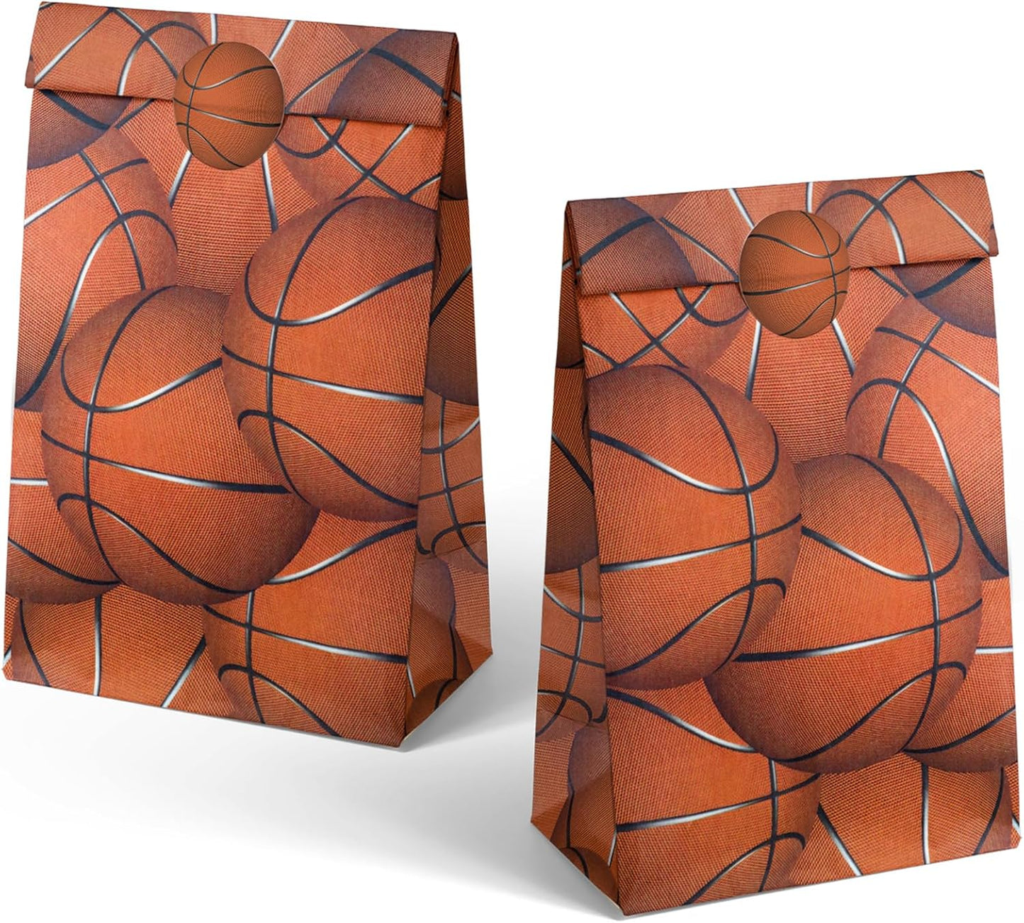 24 Basketball Party Favor Bags with Stickers Basketball Goodie Bags Basketball Party Favors for Kids Basketball Birthday Party Supplies