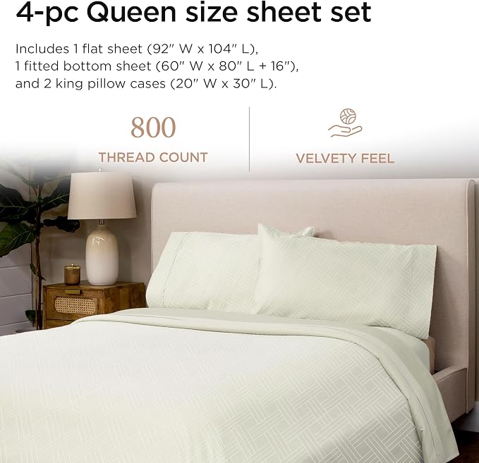 Threadmill Luxury 100% Cotton Queen Bed-Sheets - Image 2