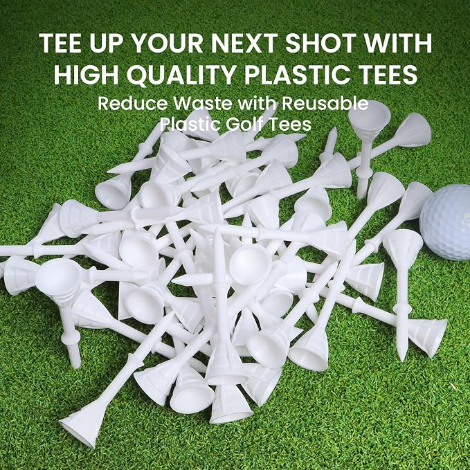FINGER TEN Unbreakable Golf Tees Plastic 3 1/4 inch Value 50/100 Pack, Low - Image 7
