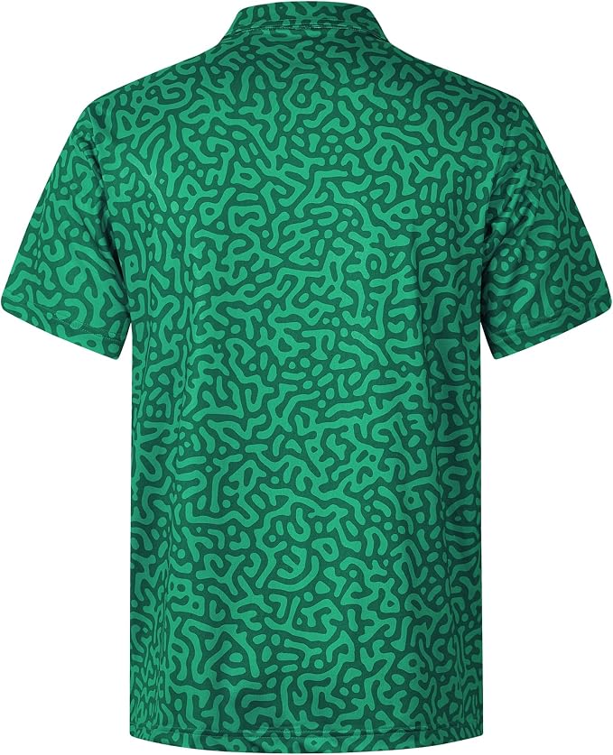 zeetoo Men's Polo Shirts Hawaiian Golf Polos Shirts Short Sleeve Performance - Image 2