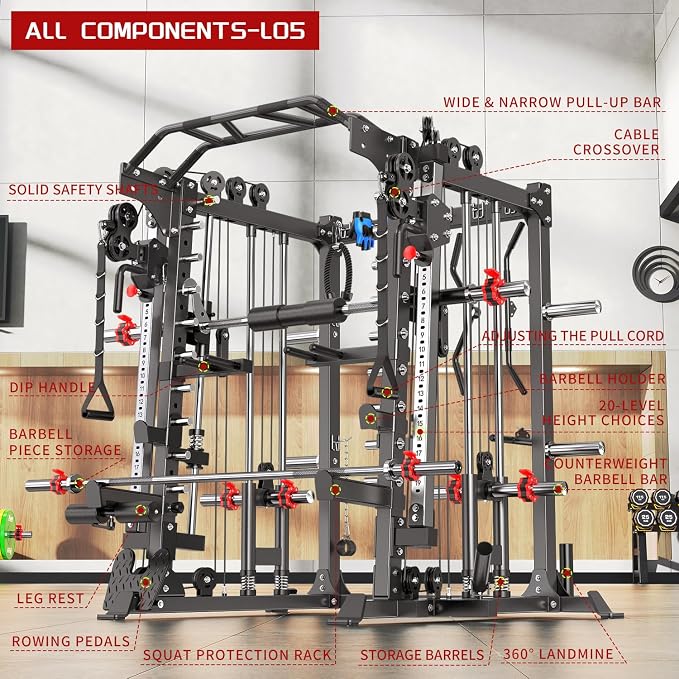 Smith Machine，Multi-Function Squat Rack Power Cage - Image 2