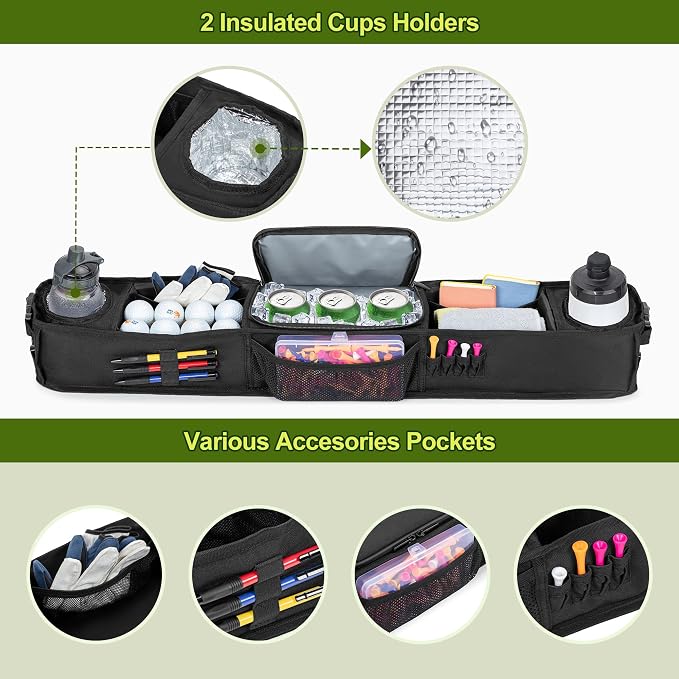 Golf Cart Storage Tray, No-Drilling Front Storage Basket Compatible - Image 2