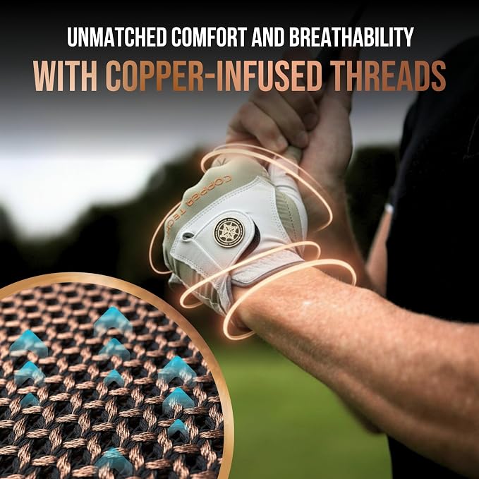 Copper Tech Golf Gloves Men Right Handed Golfer or Left Handed Golfer | Copper - Image 4