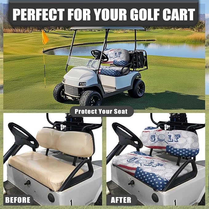Fashion Print Golf Cart Seat Covers 2 Passenger Golf Cart Backrest Cover Golf - Image 4