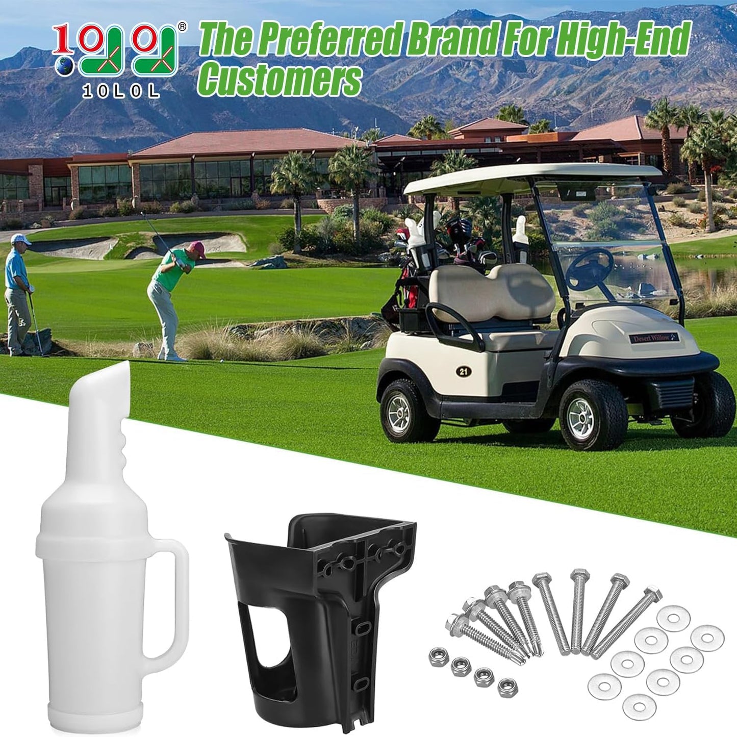 10L0L Universal Golf Cart Sand Bottle with Holder for Yamaha, EZGO, Club Car, Divot Filler Sand Seed Container Dispenser (2)