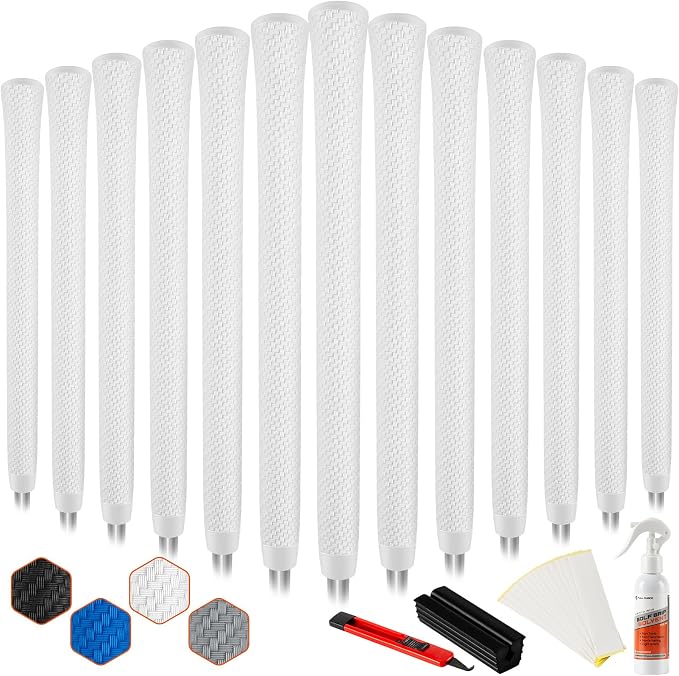 Lightweight Golf Grips with Full Regrip Kit, Carbon Fiber Texture, by FULLCHOICE